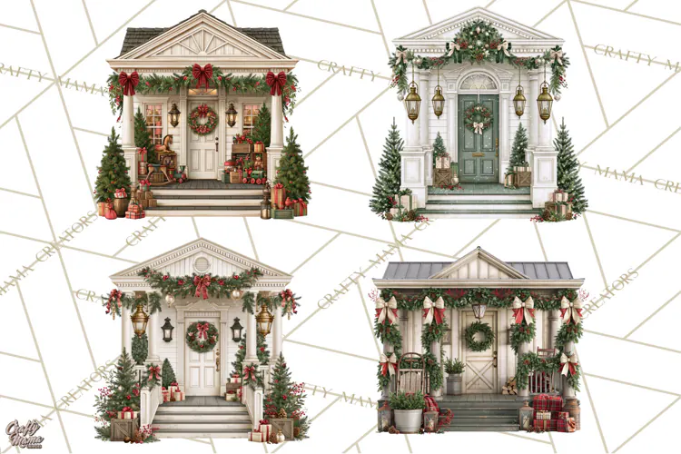 Christmas Porch Clipart, Christmas Porch PNG