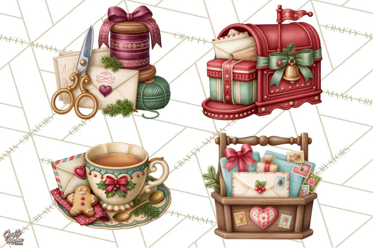 Christmas Mailroom Clipart, North Pole Santa Mail PNG