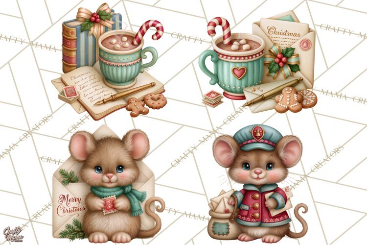 Christmas Mailroom Clipart, North Pole Santa Mail PNG example image 1