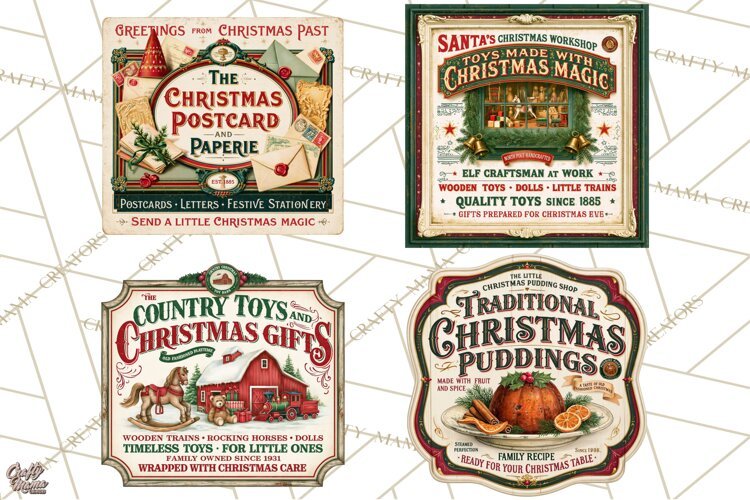 Vintage Christmas Signs PG, Rustic Farmhouse Holiday Sign example image 1