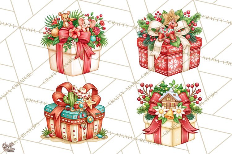 World Christmas Gifts Clipart PNG example image 1