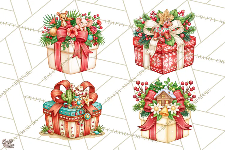 World Christmas Gifts Clipart PNG