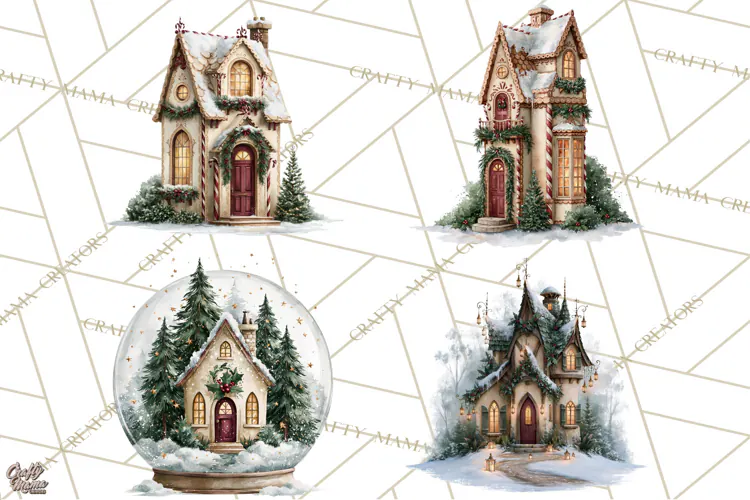 Christmas Fairy Clipart PNG, Whimsical Christmas Fairies