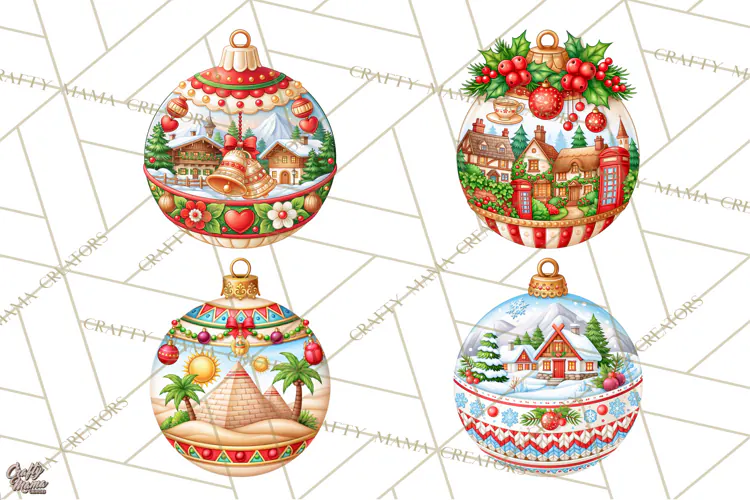 World Christmas Ornaments PNG Clipart