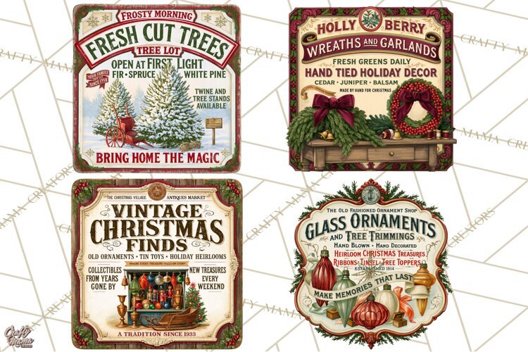 Vintage Christmas Signs PG, Rustic Farmhouse Holiday Sign example image 1