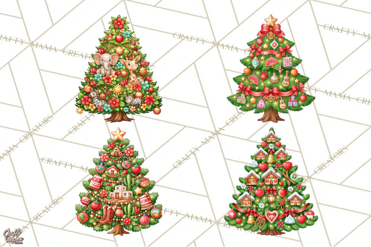 Christmas Tree World Travel Clipart PNG