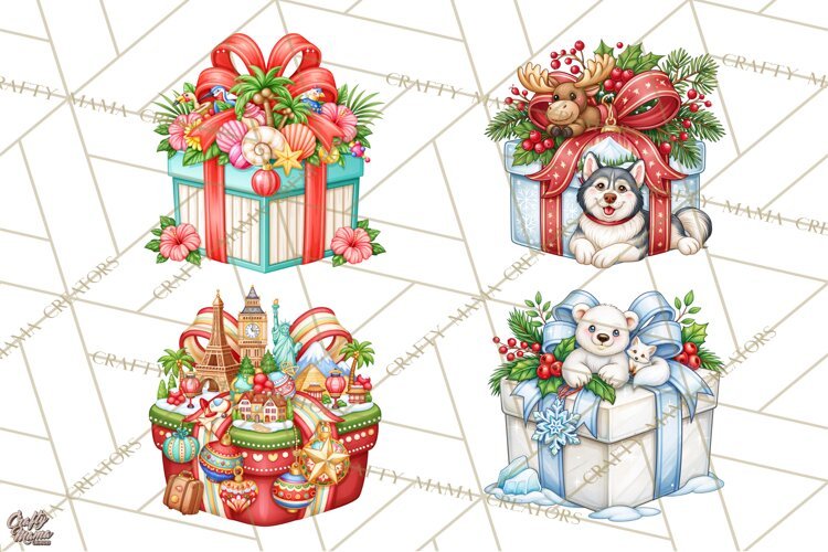 World Christmas Gifts Clipart PNG example image 1