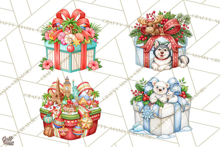 World Christmas Gifts Clipart PNG