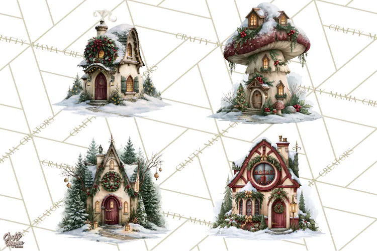 Christmas Fairy Clipart PNG, Whimsical Christmas Fairies