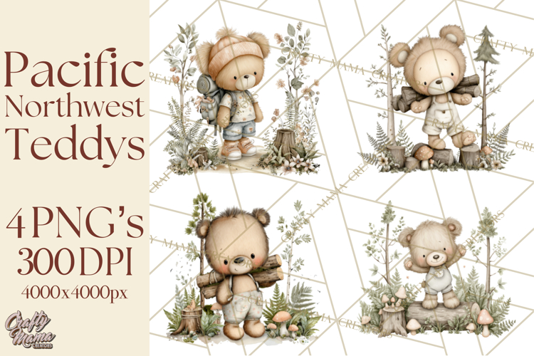 Pacific Northwest Teddy Bear Woodland Clipart