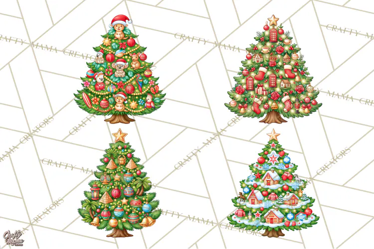 Christmas Tree World Travel Clipart PNG