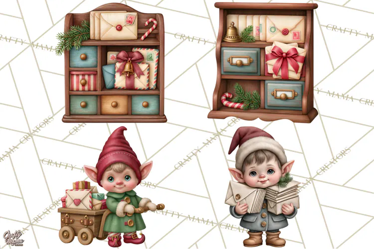 Christmas Mailroom Clipart, North Pole Santa Mail PNG