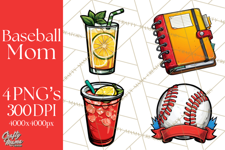 Baseball Mom Clipart PNG with Baseball Gear, Baseball Mama