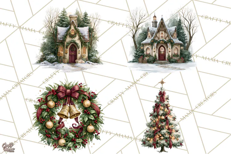 Christmas Fairy Clipart PNG, Whimsical Christmas Fairies