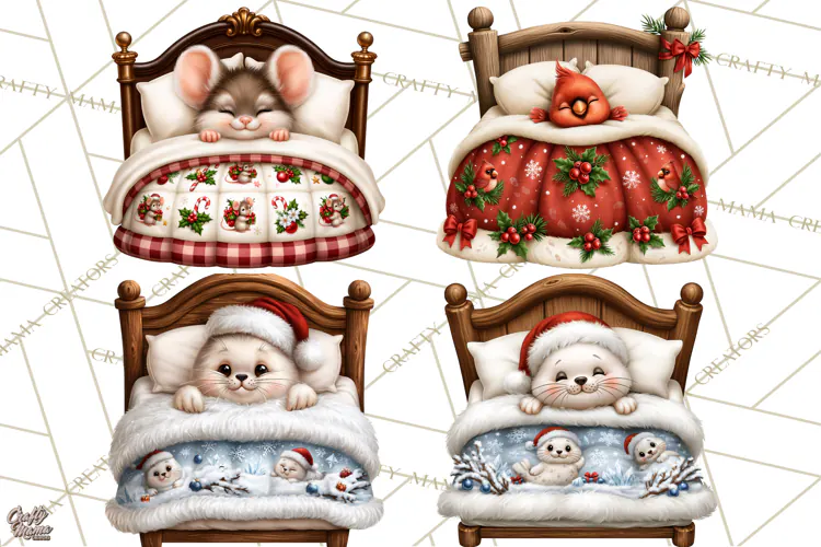 Christmas Bedtime Clipart PNG