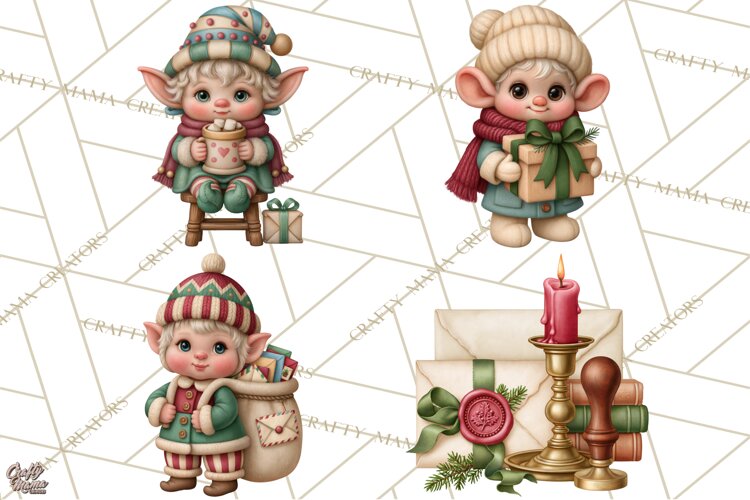 Christmas Mailroom Clipart, North Pole Santa Mail PNG example image 1