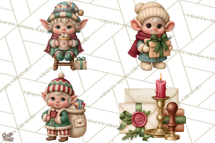 Christmas Mailroom Clipart, North Pole Santa Mail PNG