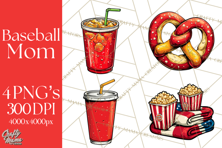 Baseball Mom Clipart PNG with Baseball Gear, Baseball Mama