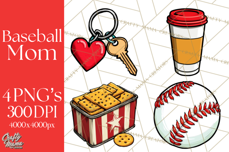Baseball Mom Clipart PNG with Baseball Gear, Baseball Mama