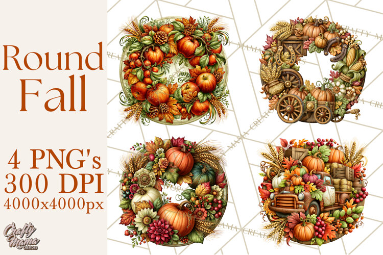 Round Fall Wood Sign PNG Clipart example image 1