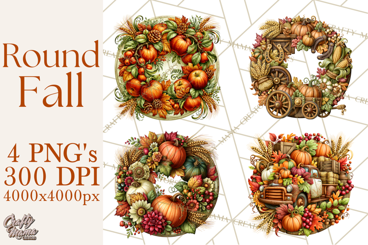 Round Fall Wood Sign PNG Clipart