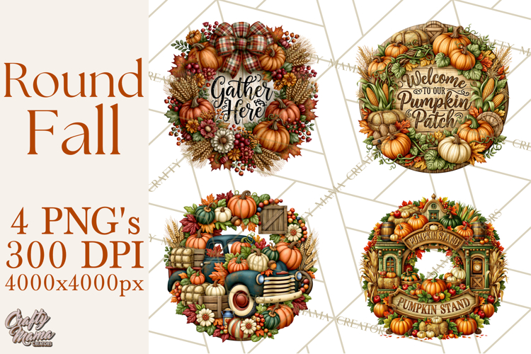 Round Fall Wood Sign PNG Clipart