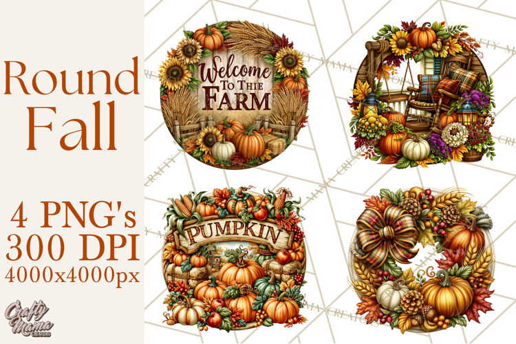 Round Fall Wood Sign PNG Clipart