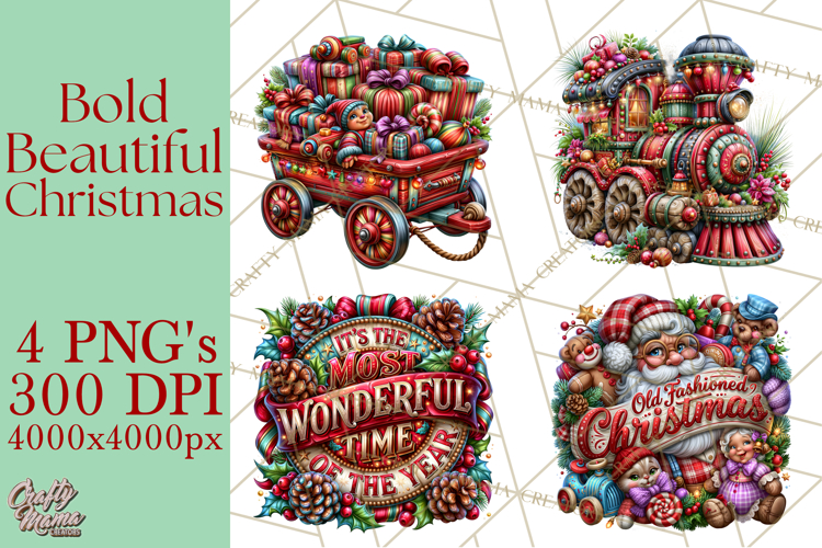 Bold Beautiful Christmas Clipart PNG