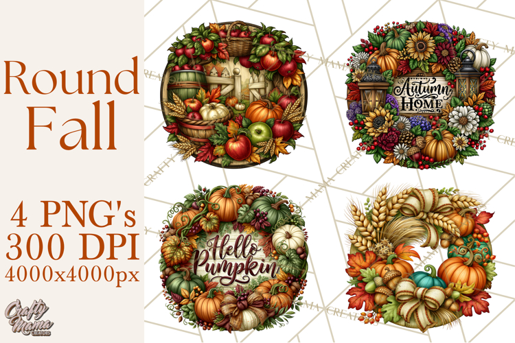 Round Fall Wood Sign PNG Clipart