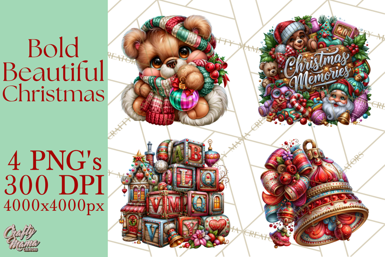 Bold Beautiful Christmas Clipart PNG