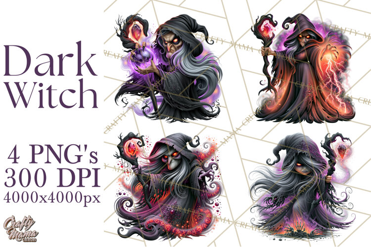 Dark Witch Fantasy PNG Clipart example image 1