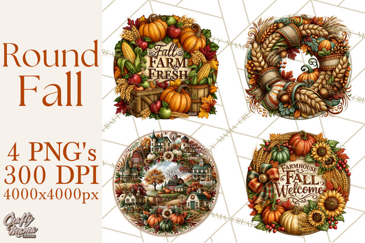 Round Fall Wood Sign PNG Clipart example image 1
