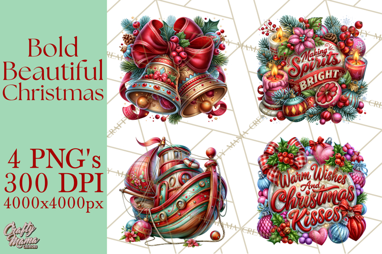 Bold Beautiful Christmas Clipart PNG