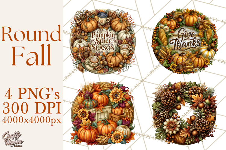 Round Fall Wood Sign PNG Clipart