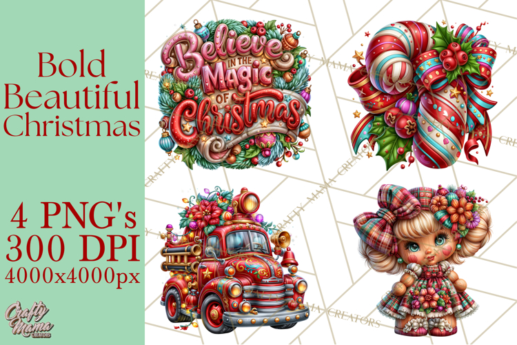 Bold Beautiful Christmas Clipart PNG