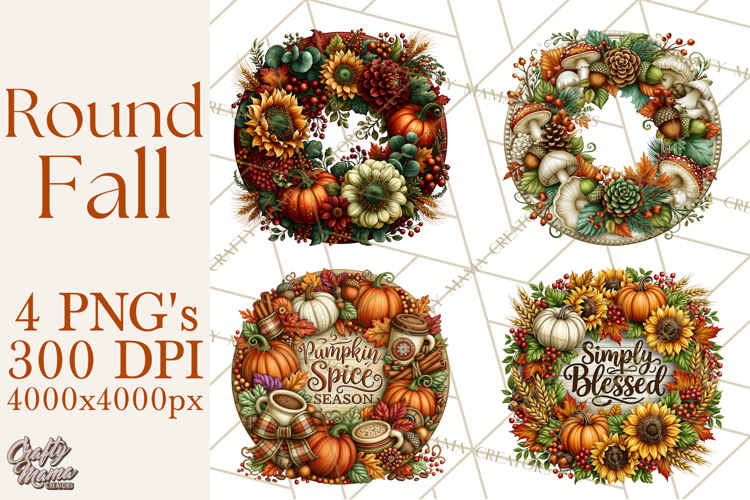 Round Fall Wood Sign PNG Clipart