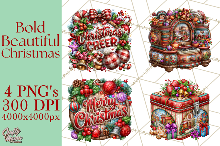 Bold Beautiful Christmas Clipart PNG