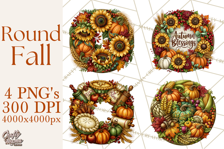 Round Fall Wood Sign PNG Clipart