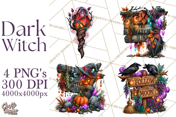 Dark Witch Fantasy PNG Clipart