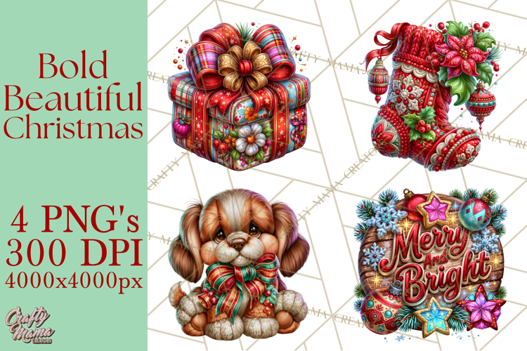 Bold Beautiful Christmas Clipart PNG