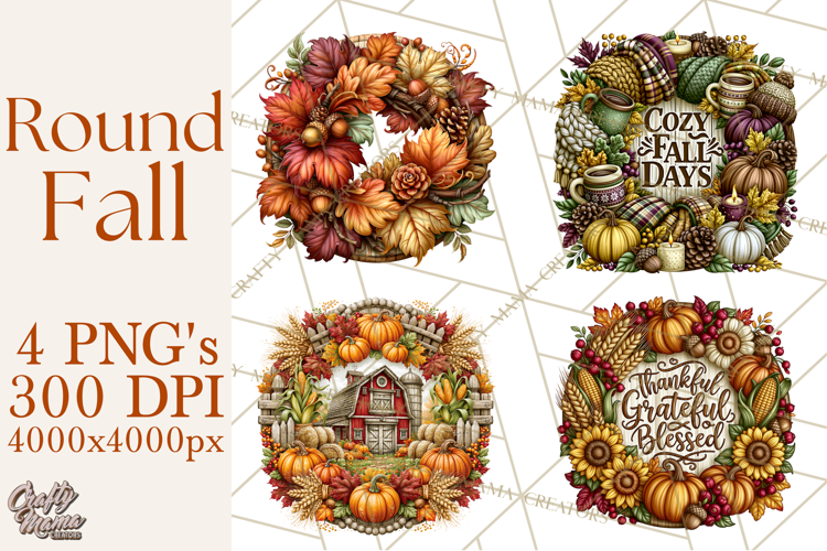 Round Fall Wood Sign PNG Clipart