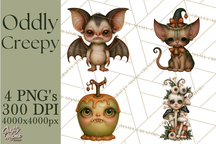 Oddly Creepy Halloween Characters PNG Clipart
