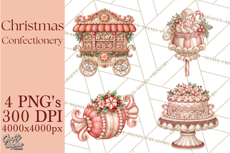 Whimsical Christmas Confectionery PNG Clipart