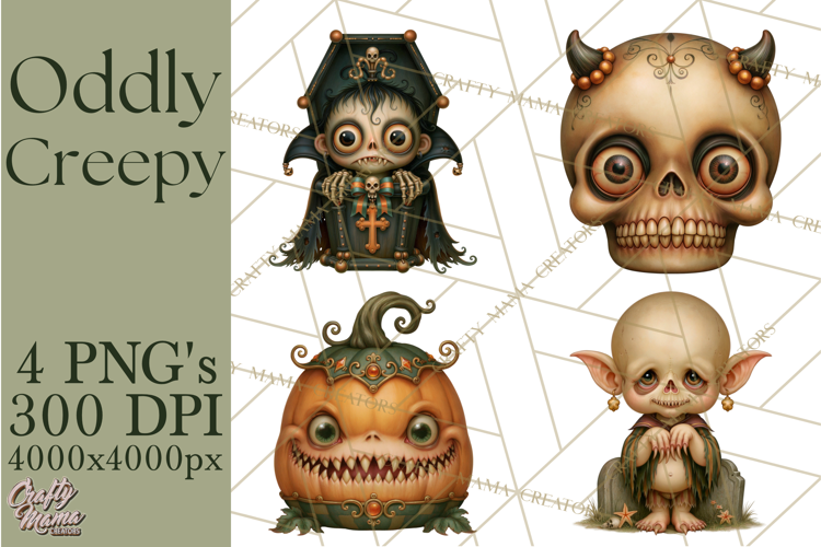 Oddly Creepy Halloween Characters PNG Clipart
