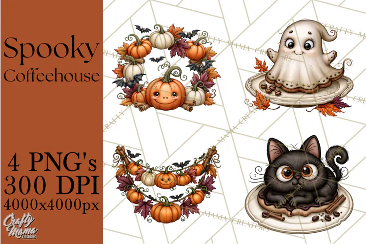 Spooky Coffeehouse PNG Clipart