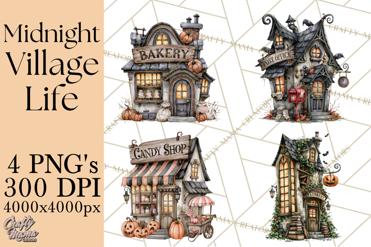Pumpkin Village Village Life PNG Halloween Clipart