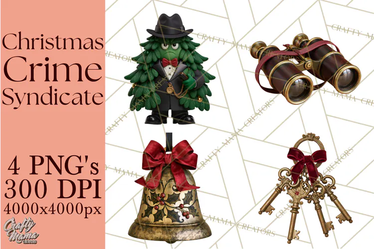 Christmas Crime Syndicate PNG Clipart, Mobster Santa