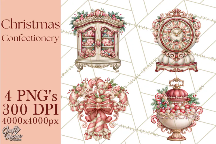 Whimsical Christmas Confectionery PNG Clipart