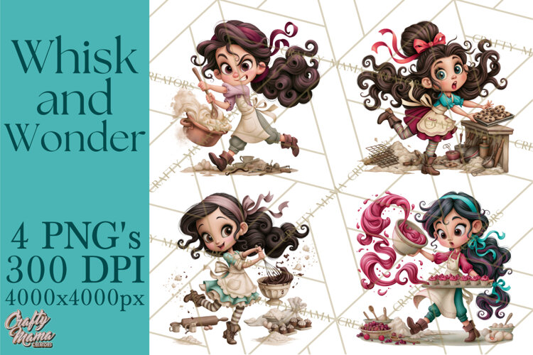 Whimsical Bakery Girls & Boys PNG Clipart, Baker Characters example image 1