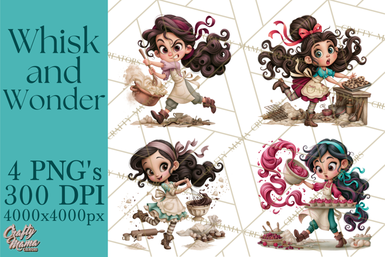 Whimsical Bakery Girls & Boys PNG Clipart, Baker Characters